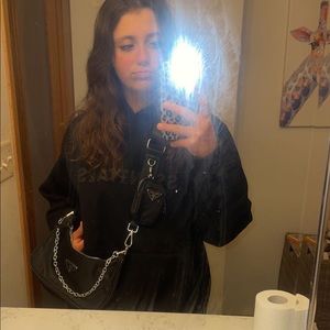 Black FOG Essentials hoodie.